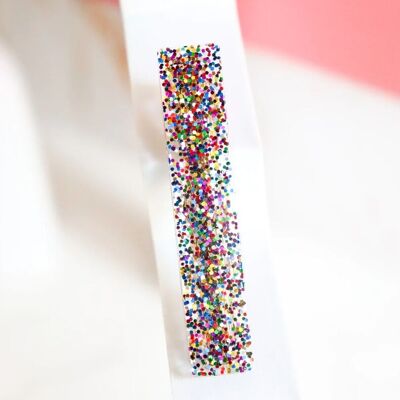 Straight hair clip with carnival sequins
