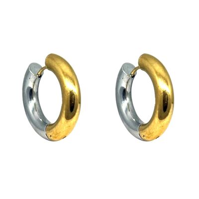 Creole-round-solid stainless steel-half gold half silver