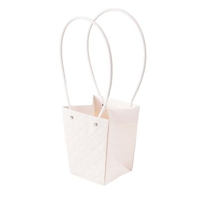 10 unidades. bolsa de regalo de flores en relieve 13(L) x 9.5(Ancho) x 15.5(Al) cm - Blanco