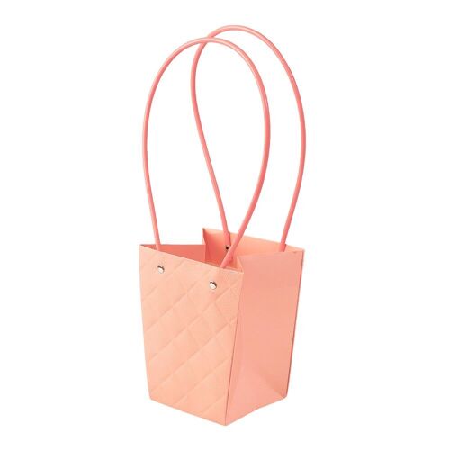 10pcs. embossed flower gift bag 13(L) x 9.5(W) x 15.5(H) cm - Powder Pink