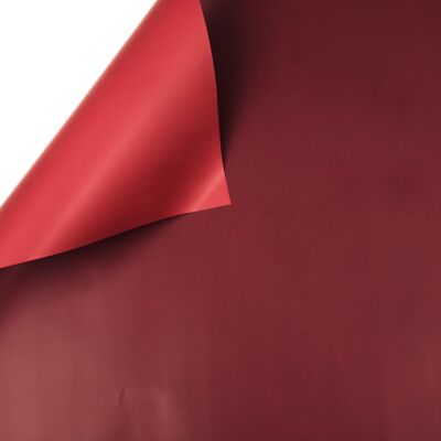 Zweifarbiges Folienblatt 58 x 58 cm, 20 Stück – Burgunderrot/Rot