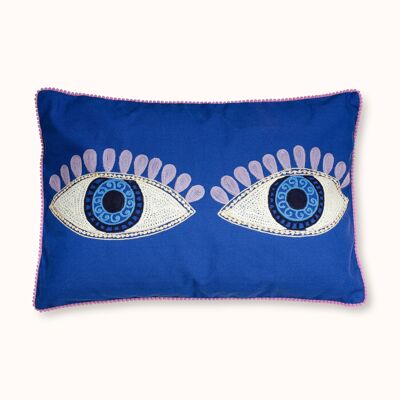 Blue Evil Eyes cushion cover