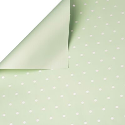 Hoja de papel de aluminio pequeña con lunares 58 cm x 58 cm, 20 unidades - Verde claro