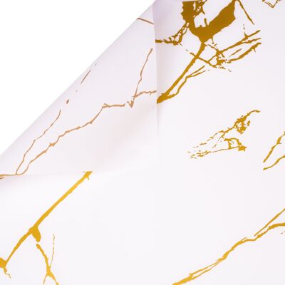Marble-patterned foil sheet 58 x 58cm, 20pcs - White