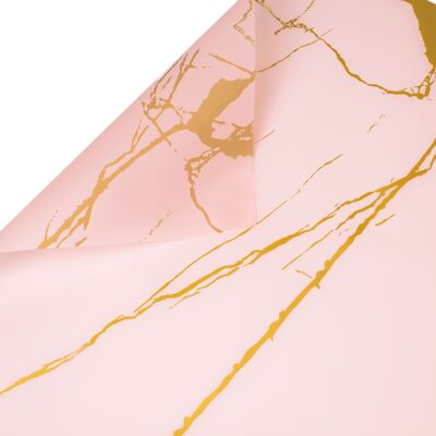 Marble-patterned foil sheet 58 x 58cm, 20pcs - Powder Pink