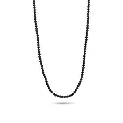 Halskette aus mattschwarzem Achat - 7FN-0009