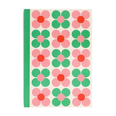 A5 notebook - Pink and green Daisy