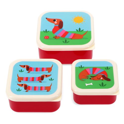 Snack boxes (set of 3) - Sausage Dog