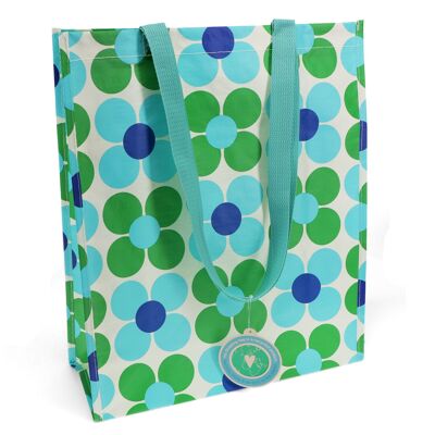 Bolso shopping - Daisy azul y verde