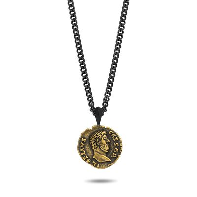 Necklace with gold coin pendant - 7FN-0013