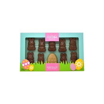 Boîte de sélection de bouchées de lapin et d'œufs en chocolat de Pâques 2