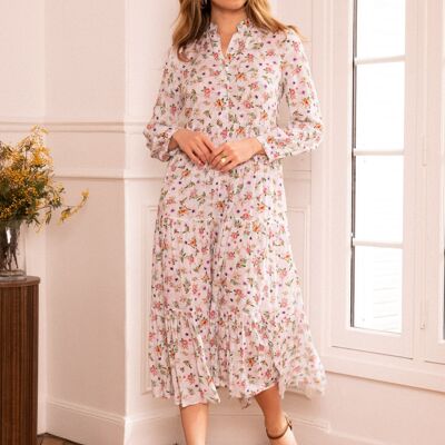 Gathered Loose Fit Printed Shirt Dress