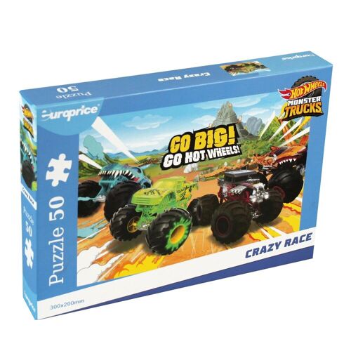 Puzzle 50 Pcs Hot Wheels: Monster Trucks Crazy Race