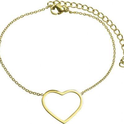 Bracelet coeur ouvert or