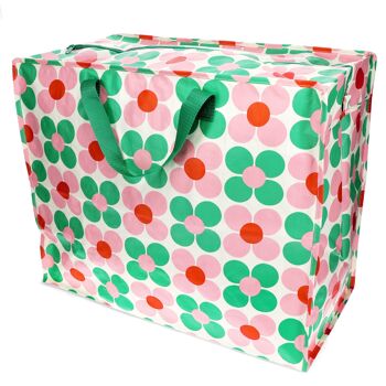 Sac de rangement Jumbo - Marguerite rose et verte 2