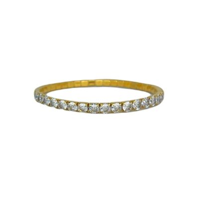 Tennis bracelet stretchable stainless steel - gold