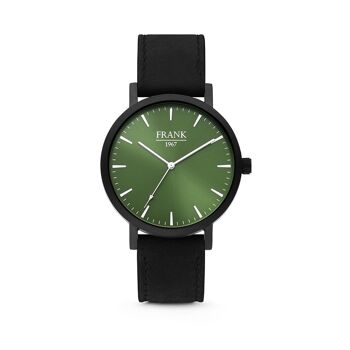 Montre Cuir Noir Cadran Vert Ø42 mm - 7FW-0004 1