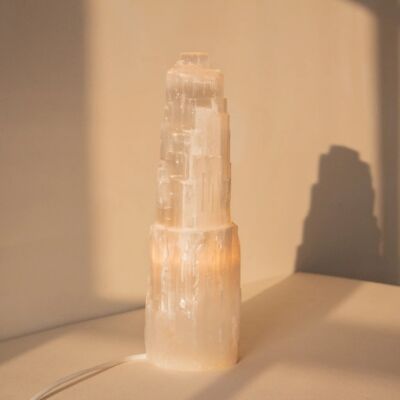 Selenite Tower Lamp