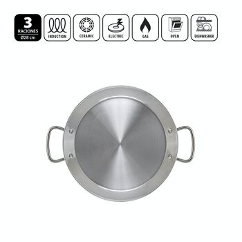 Metaltex Paellera Inox INDUCTION 28 cms 3 Portions 2