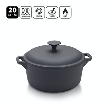 Casserole en fonte émaillée Metaltex 20 cm 2,5 L 2