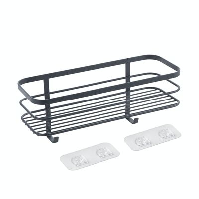 Shower Shelf with Adhesive ORIGIN LAVA Series by Metaltex. Touch-Therm® finish Color Black