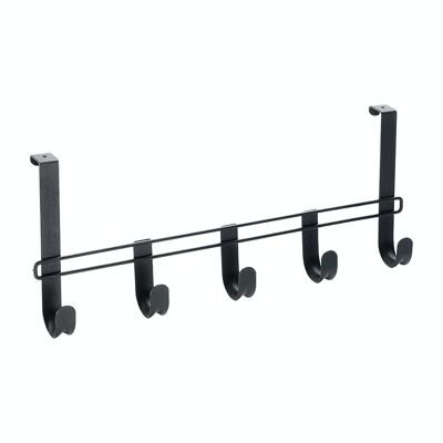 Garderobe 5 Haken Serie LAVA von Metaltex. Touch-Therm®-Ausführung Farbe Schwarz