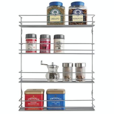 4 Tier Spice Rack PEPITO Series by Metaltex. Polytherm® Finish Color Silver