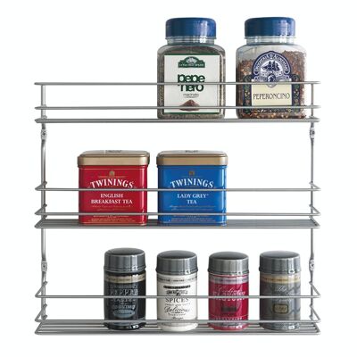 3 Tier Spice Rack PEPITO Series by Metaltex. Polytherm® Finish Color Silver
