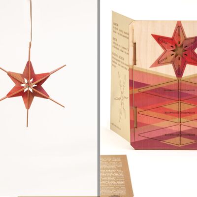 Stella rossa - biglietto di auguri decorativo 3D
