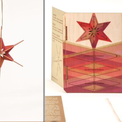 Estrella roja - tarjeta de felicitación decorativa 3D