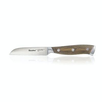 Cuchillo Cocina Línea HERITAGE de Metaltex con mango de madera y hoja enteriza de 9 cm