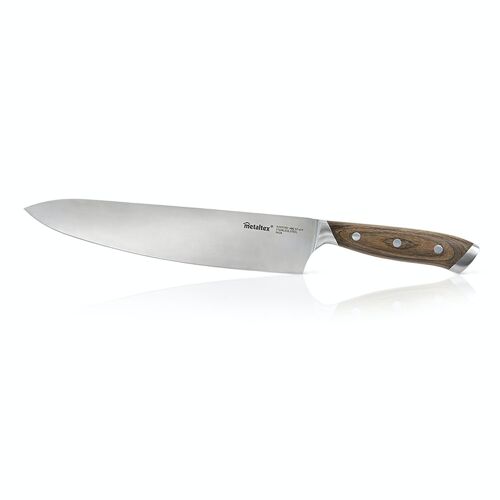 Cuchillo Chef Línea HERITAGE de Metaltex con mango de madera y hoja enteriza de 25 cm