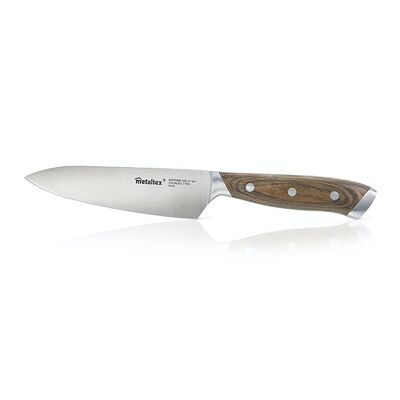 Cuchillo Chef Línea HERITAGE de Metaltex con mango de madera y hoja enteriza de 15 cm