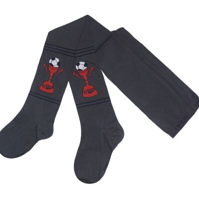 Collants en coton pour enfants >>Gris foncé<<Coupe de football