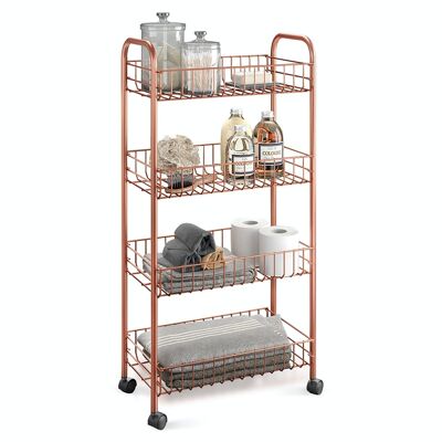 Multipurpose Trolley 4 Shelves ASCONA COPPER by Metaltex. Exclusive Polytherm® Copper coating. Copper color