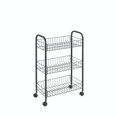 Multipurpose Trolley 3 Shelves LUGANO LAVA by Metaltex. Touch-Therm® finish Color Black