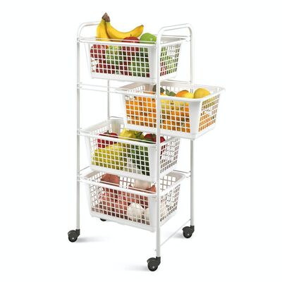 Multipurpose Trolley 4 Removable Baskets MIAMI by Metaltex. White color