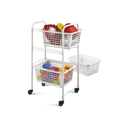 Multipurpose Cart 3 Removable Baskets SAN DIEGO by Metaltex. White color