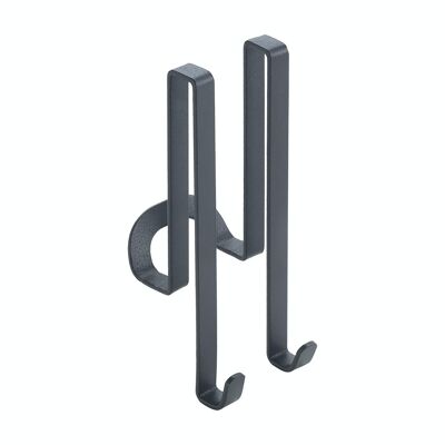 Double Wall Hook ORIGIN LAVA Series by Metaltex. Touch-Therm® finish Color Black