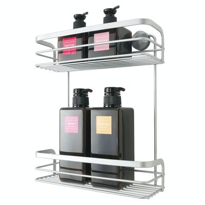 Bathroom Shelf 2 Levels VIVA Series by Metaltex. Polytherm® Finish Color Silver