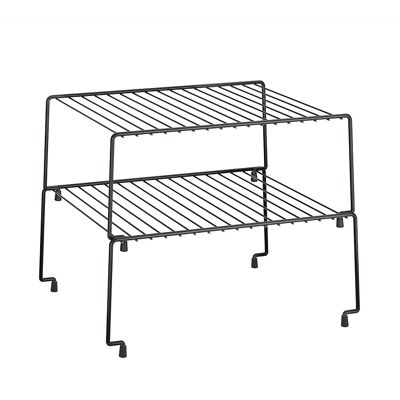 Set of 2 LEVEL2 Shelves LAVA Series by Metaltex. Touch-Therm® finish Color Black