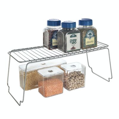 Stackable Shelf SPACE LINE by Metaltex. Polytherm® Finish Color Gray