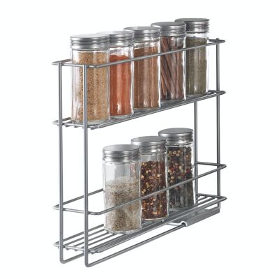 Metaltex IN&OUT Sliding Spice Rack. Polytherm® Finish Color Silver