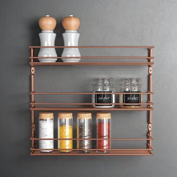 Étagère à épices 3 niveaux série PEPITO COPPER par Metaltex 3