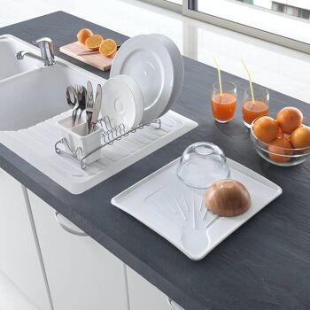 Égouttoir à vaisselle avec plateau et égouttoir à couverts indépendant SPACETEX by Metaltex 35x31x12 cm 4
