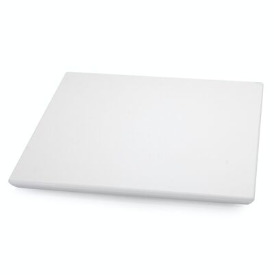 Professional Kitchen Beveled Table CUT&SERVER Line of Metaltex 40x40x1.5 White Color. Polyethylene