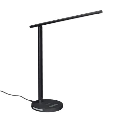 BLUCO KODA Adjustable Led Flexo with Touch Control. Desk Lamp with Wireless Charger for Mobile Phones. Black Articulating Flexo for Study and Office. 15W Modern Reading Lamp