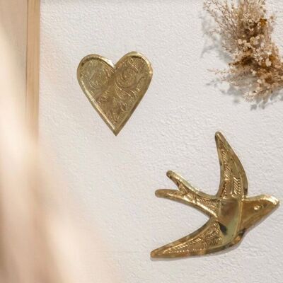 Brass heart wall decoration