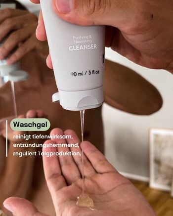 Gel lavant pour homme - NOUMEN, nettoyant doux pour le visage, vegan & naturel, fabriqué en Autriche, 90 ml 2