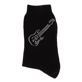 Chaussettes avec guitare électrique blanche tissée, chaussettes musique - taille : 35/38 2